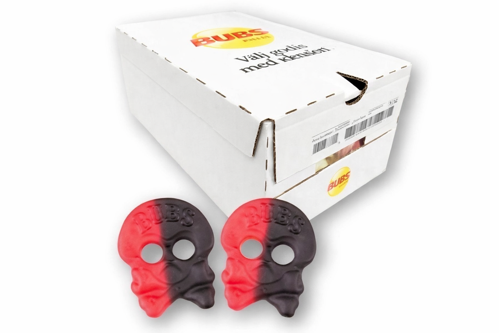 Bubs Raspberry Salty Licorice Skalle