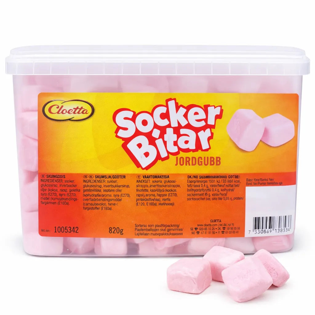 Sockerbitar Jordgubb